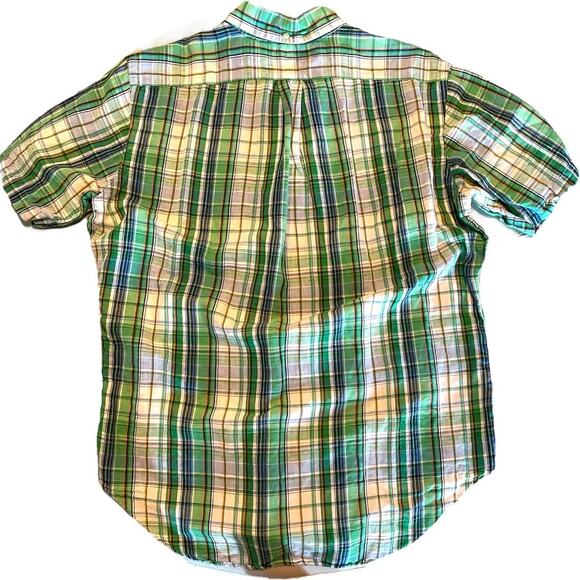 Ralph Lauren Polo Classic Fit Green Plaid Oxford Short Sleeve Shirt Medium - Picture 2 of 8